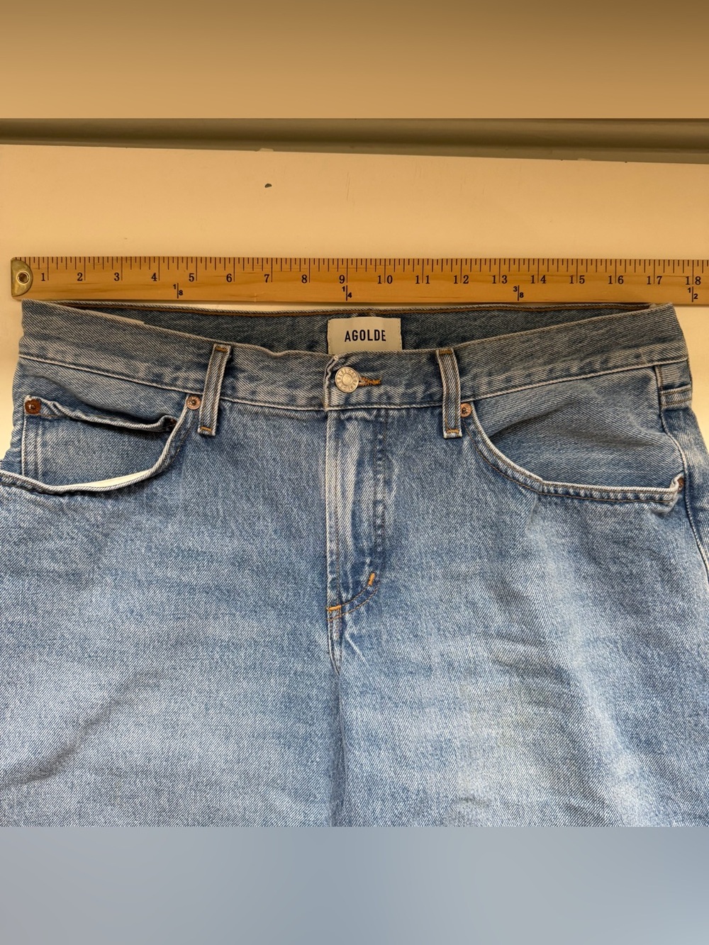 Agolde Fusion Jeans Wide Leg Low Slung Slouchy Blue Denim Cotton Size 29 - Picture 6 of 11